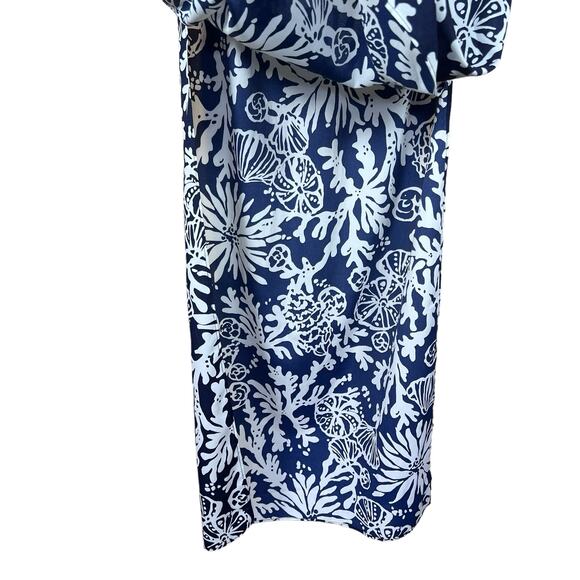 Lilly Pulitzer Women’s Navy & White Strapless Maxi w/High Slits on the Sides S - Picture 10 of 14